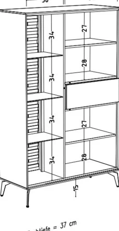 Clearance Mäusbacher Highboard Meran Weiß / Matt