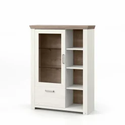 Discount set one by Musterring Highboard York Pino-Aurelio / Eiche Nelson