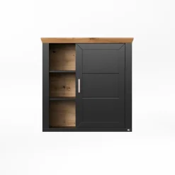 Online set one by Musterring Hängeelement York Graphit / Eiche