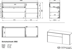 Hot Germania Hänge-Schuhschrank Mondello Kaschmir