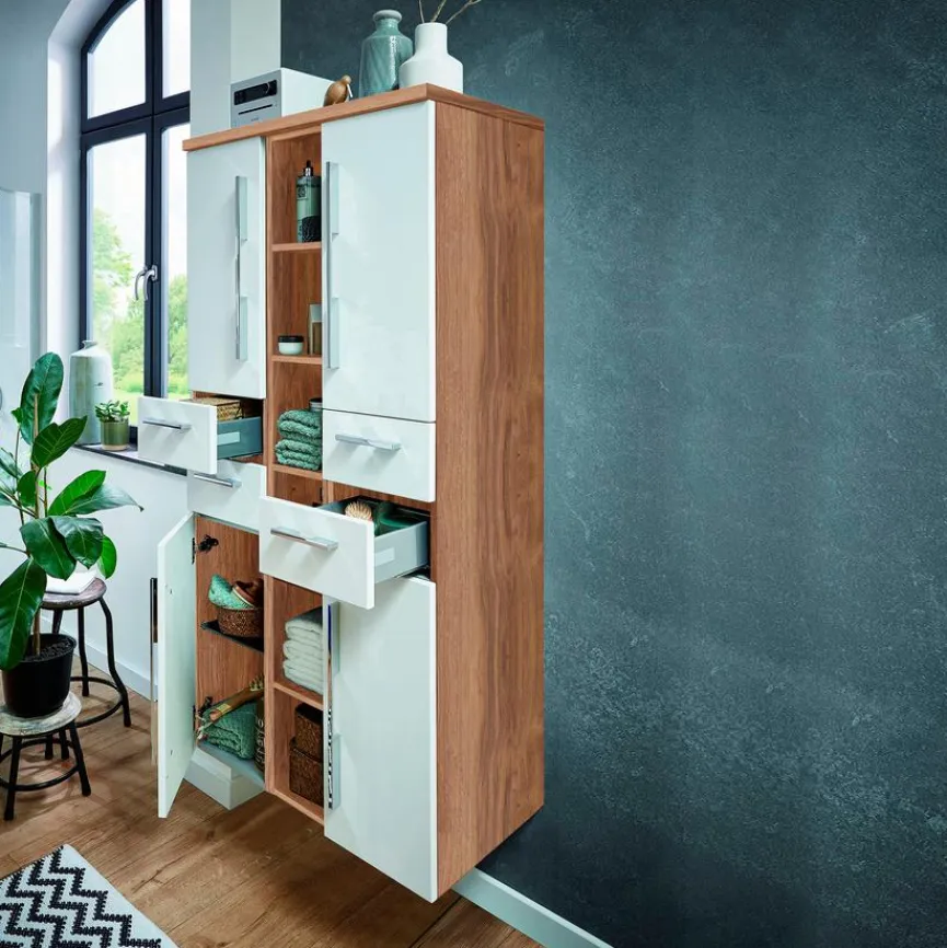 New Puris Hochschrank Kera Plan Weiß