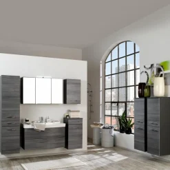 Clearance Held-Möbel Hochschrank Florida Eiche Rauchsilber