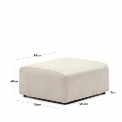 Outlet Kave Home Hocker, Abschlusselement Neom Beige