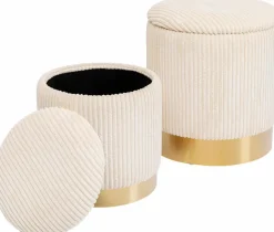 Clearance KARE DESIGN Hocker 2er Set Cherry Storage 86512 Beige