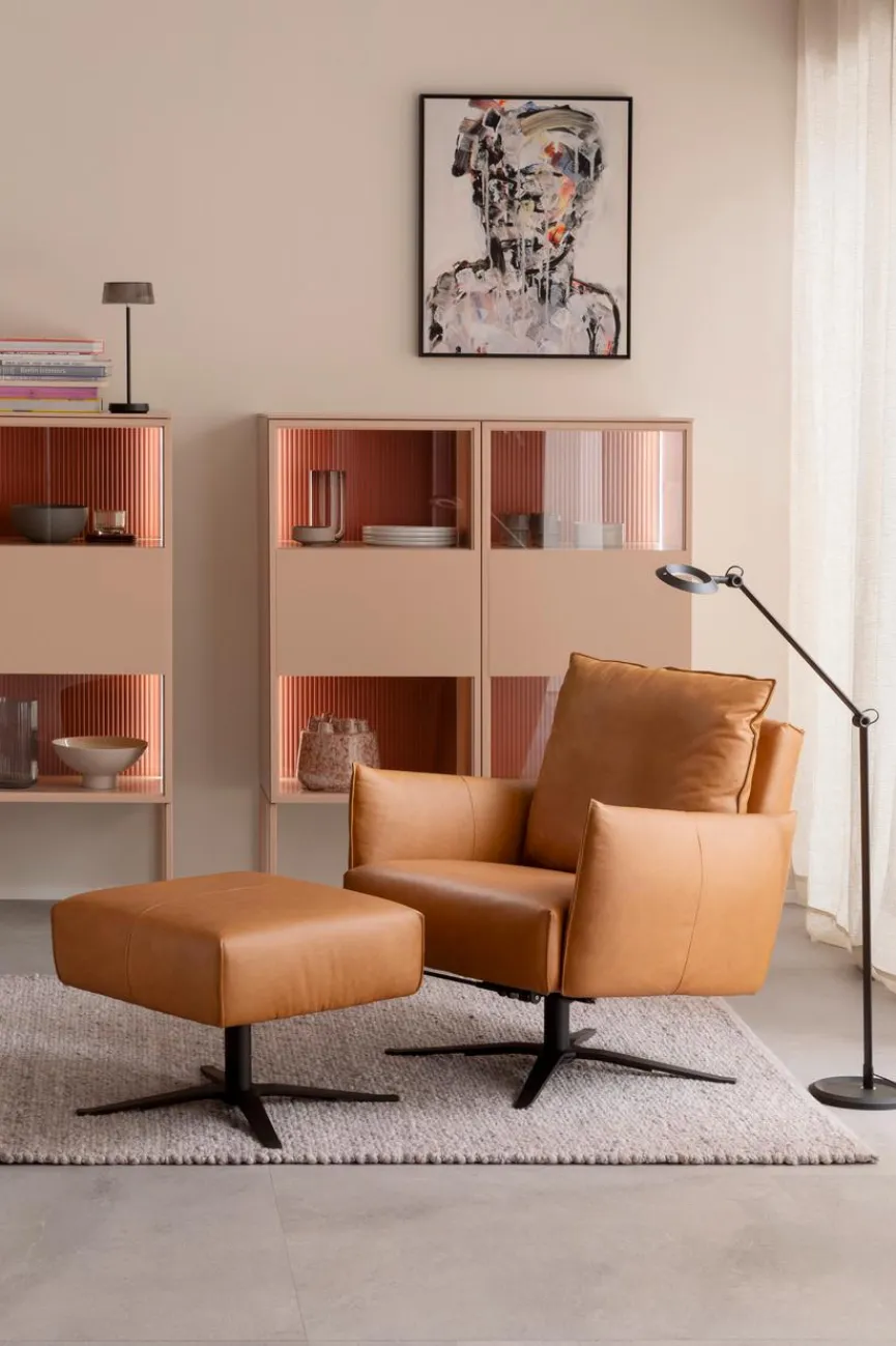 Sale SCHÖNER WOHNEN-Kollektion Hocker Lineo Cognac