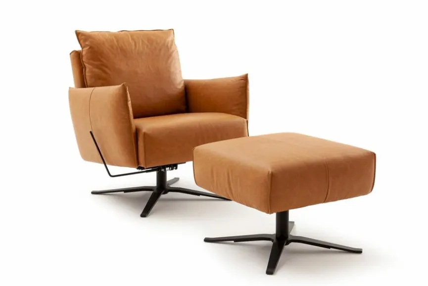 Sale SCHÖNER WOHNEN-Kollektion Hocker Lineo Cognac