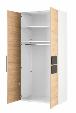 Clearance Röhr Kleiderschrank Clip 101 x 215 cm Eiche