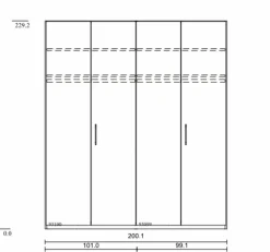 C.DISSELKAMP Kleiderschrank Comfort-V 200 x 229 cm