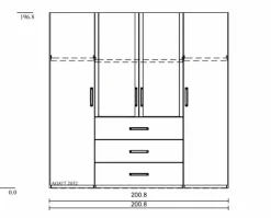 Clearance rauch ORANGE Kleiderschrank Evelyn-F 201 x 197 cm Weiß