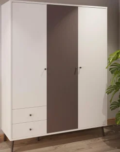 FORTE Kleiderschrank Harllson Weiß / Grau