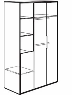 Kinder Paidi Kleiderschrank Lieven 126 x 204 cm