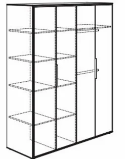 New Paidi Kleiderschrank Lieven 166 x 204 cm Weiß