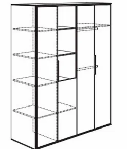 Kinder Paidi Kleiderschrank Lieven 166 x 204 cm