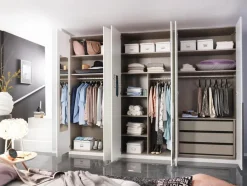 Hot rauch ORANGE Kleiderschrank Montclar 301 x 223 cm Weiß / Hochglanz