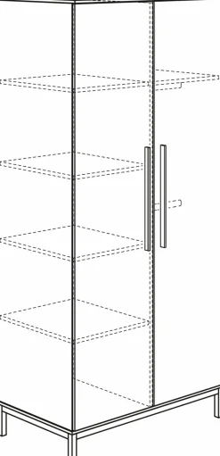 Discount Paidi Kleiderschrank Benne 95 x 202 cm Grau