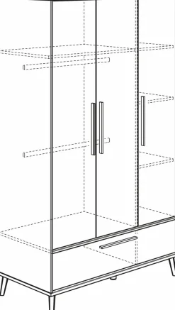 Outlet Paidi Kleiderschrank Eefje 124 x 204 cm Cashmere-Beige