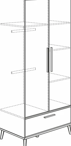 Outlet Paidi Kleiderschrank Eefje 95 x 204 cm Cashmere-Beige