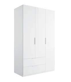 Outlet Composad Kleiderschrank Espresso 122 x 200 cm Weiß
