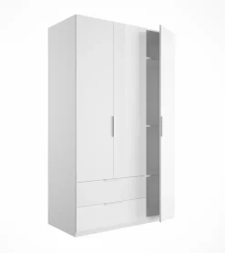 Outlet Composad Kleiderschrank Espresso 122 x 200 cm Weiß