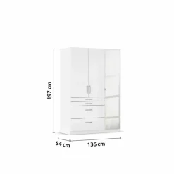 New rauch BLUE Kleiderschrank Homburg 136 x 197 cm Weiß