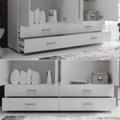 Outlet Pol Power Kleiderschrank Ivar 180 x 190 cm Weiß