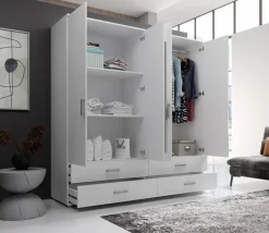 Outlet Pol Power Kleiderschrank Ivar 180 x 190 cm Weiß