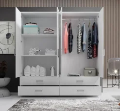 Outlet Pol Power Kleiderschrank Ivar 180 x 190 cm Weiß