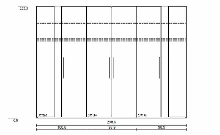 Hot Musterring Kleiderschrank Joline 299 x 222 cm Weiß