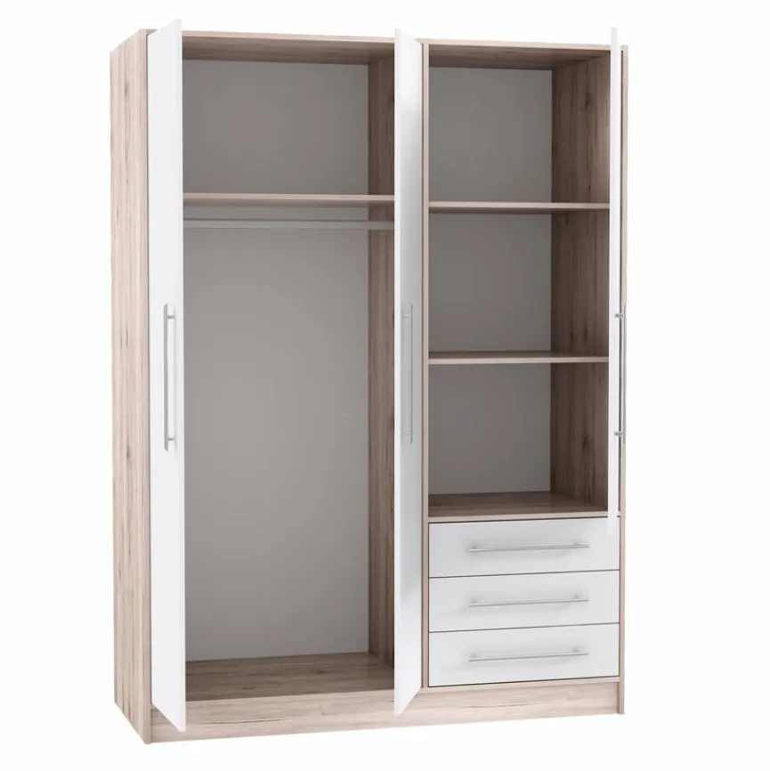 Sale FORTE Kleiderschrank Jupiter 145 x 200 cm Sandeiche