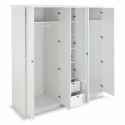 Discount Kleiderschrank Landwood 190 x 200 cm Weiß