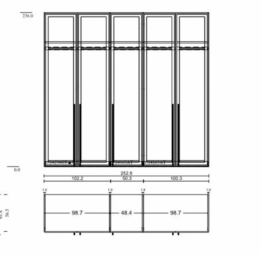 Hot Jutzler Kleiderschrank Liventio 250 x 236 cm Schwarz