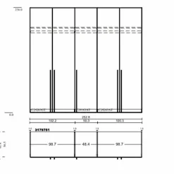 Best Jutzler Kleiderschrank Liventio 250 x 236 cm Weiß