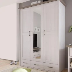 Online BEGABINO Kleiderschrank Luca 148 x 201 cm Weiß