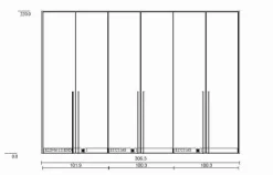 Best MAISON Kleiderschrank Miami 307 x 220 cm Eiche