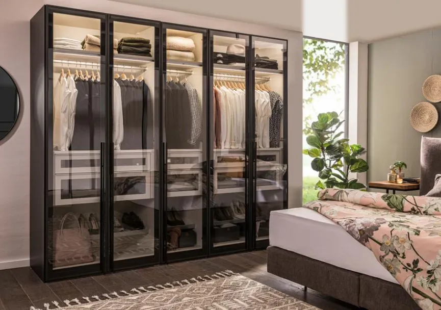 Sale MAISON Kleiderschrank Miami 203 x 220 cm Schwarz