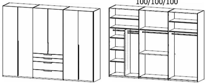 rauch ORANGE Kleiderschrank Purisma 301 x 223 cm