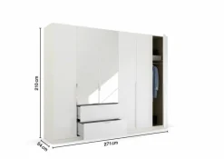 Best rauch ORANGE Kleiderschrank Ragona-Spin 271 x 229 cm Weiß Hochglanz