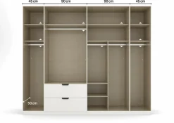 Best rauch ORANGE Kleiderschrank Ragona-Spin 271 x 229 cm Weiß Hochglanz