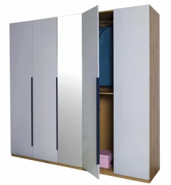 Composad Kleiderschrank Sposami 230 x 222 cm Weiß / Hochglanz