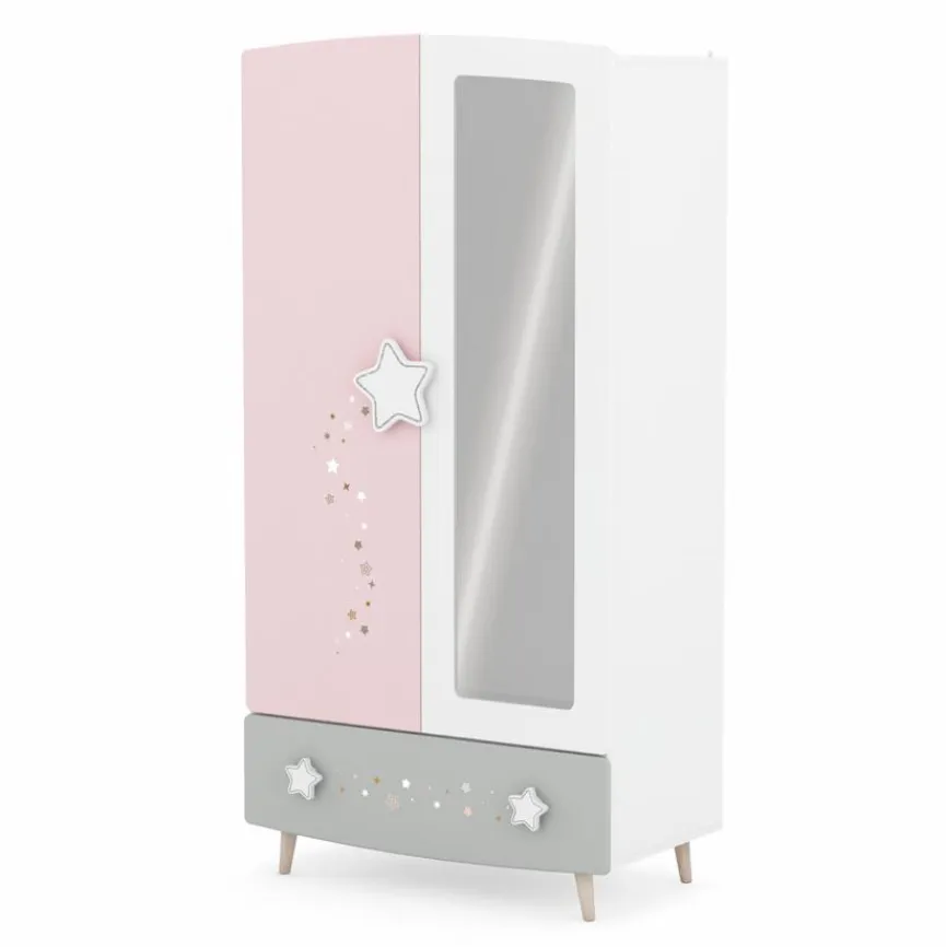 New demeyere Kleiderschrank Stella 95 x 187 cm Rosa