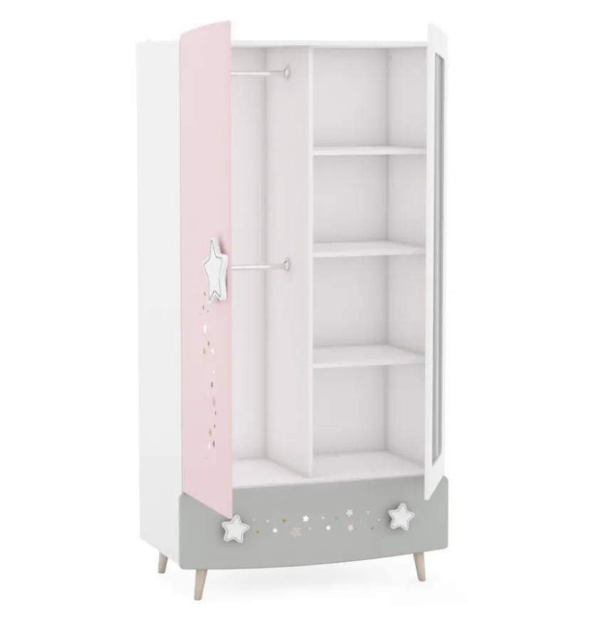 New demeyere Kleiderschrank Stella 95 x 187 cm Rosa