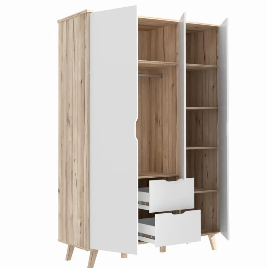 Sale FORTE Kleiderschrank Vankka 139 x 202 cm Plankeneiche