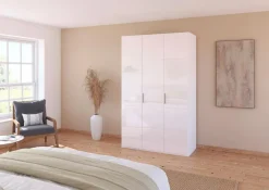 Sale rauch ORANGE Kleiderschrank Vareno 136 x 222 cm Weiß / Hochglanz