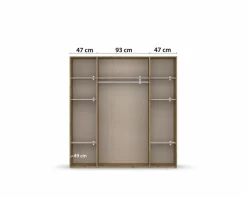 Hot rauch BLUE Kleiderschrank Voyager 187 x 194 cm Alpinweiß / Eiche Artisan