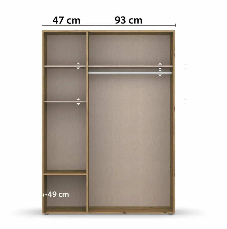 Outlet rauch BLUE Kleiderschrank Voyager 140 x 194 cm Alpinweiß