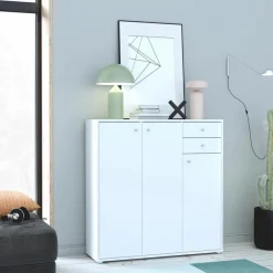 New FORTE Kommode Faik Weiß