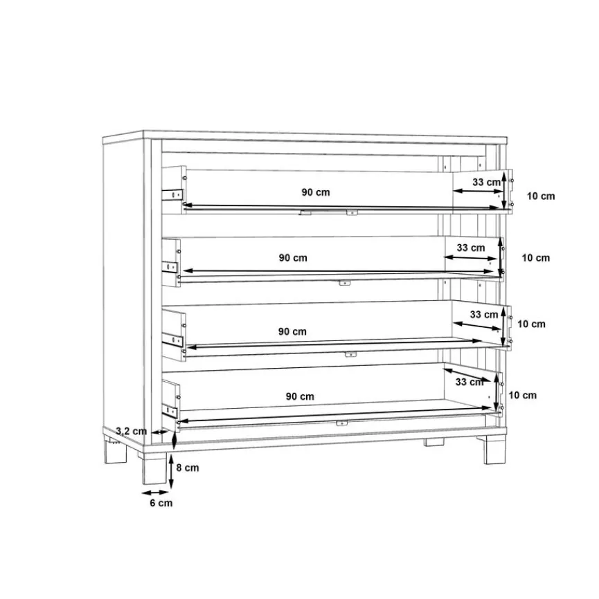 Clearance FORTE Kommode Farida Eiche