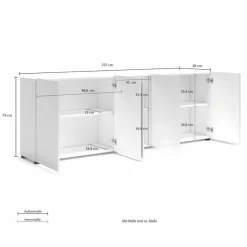 Clearance Kommode Mister Weiß / Hochglanz