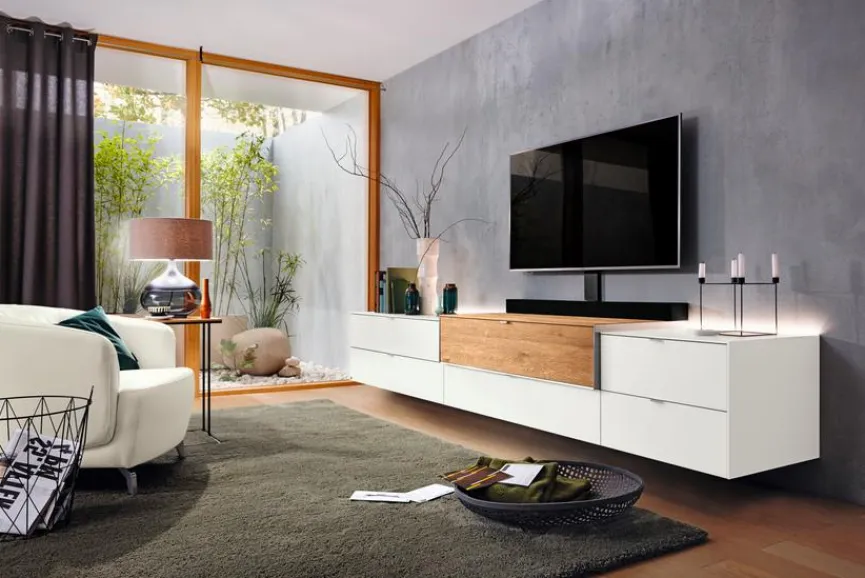 Outlet Musterring Lowboard Q-Media 2.0 Weiß