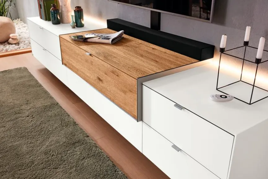 Outlet Musterring Lowboard Q-Media 2.0 Weiß